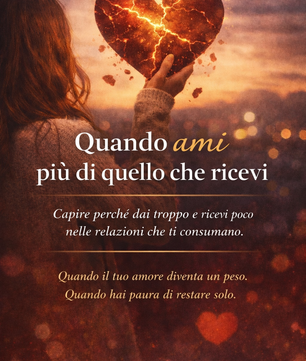 Quando ami più di quello che ricevi: Capire perché dai troppo e ricevi poco nelle relazioni che ti consumano